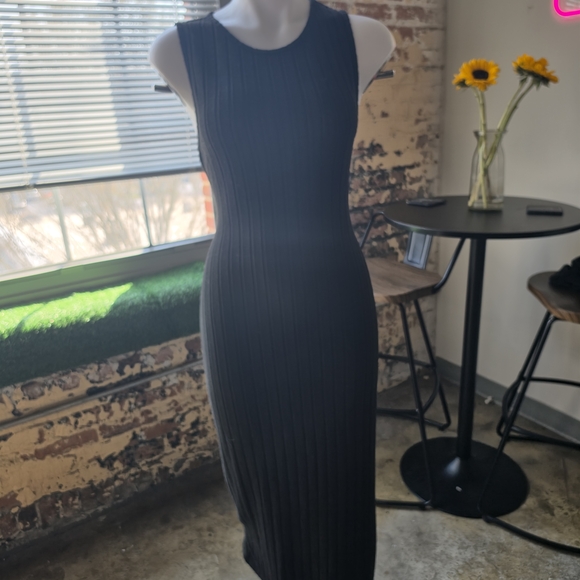 Black Ribbed Dress - Picture 2 of 6